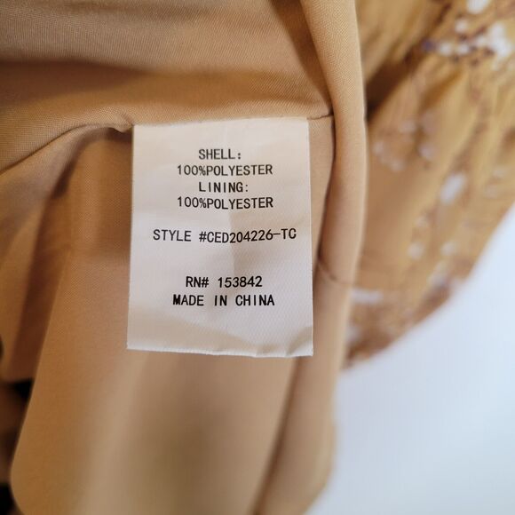 Code Mode Womens Tiered Floral Midi Dress Size Medium Brown Prairie Trad Wife - Picture 6 of 10